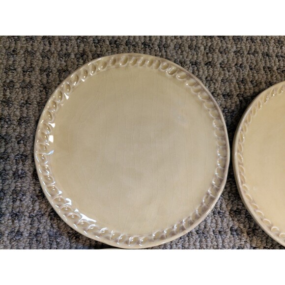 Crate & Barrel Mano Italy Bread Butter Plates Set Of 6 Yellow Pie Crust Rim 6'' - Picture 5 of 7